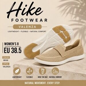Hike Footwear Valenza Women Size 8 EU 38.5 Beige Loafer Run Big Natural Outdoor‎